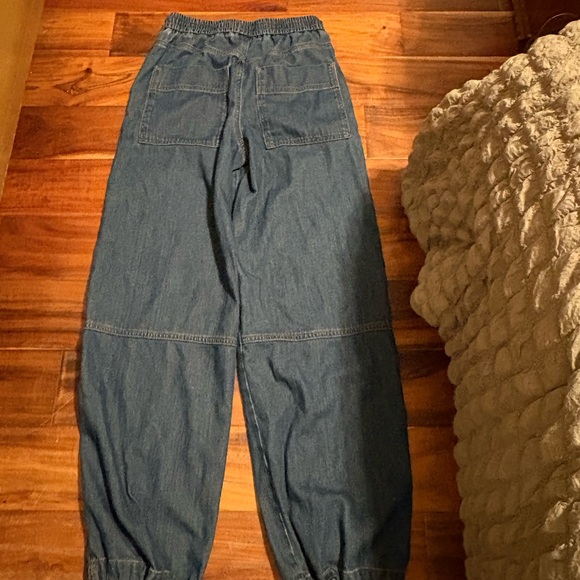 ME+EM Denim Jogger Pants M US 8 Elastic Waist Utility Tapered Jeans (1122) - Picture 7 of 12